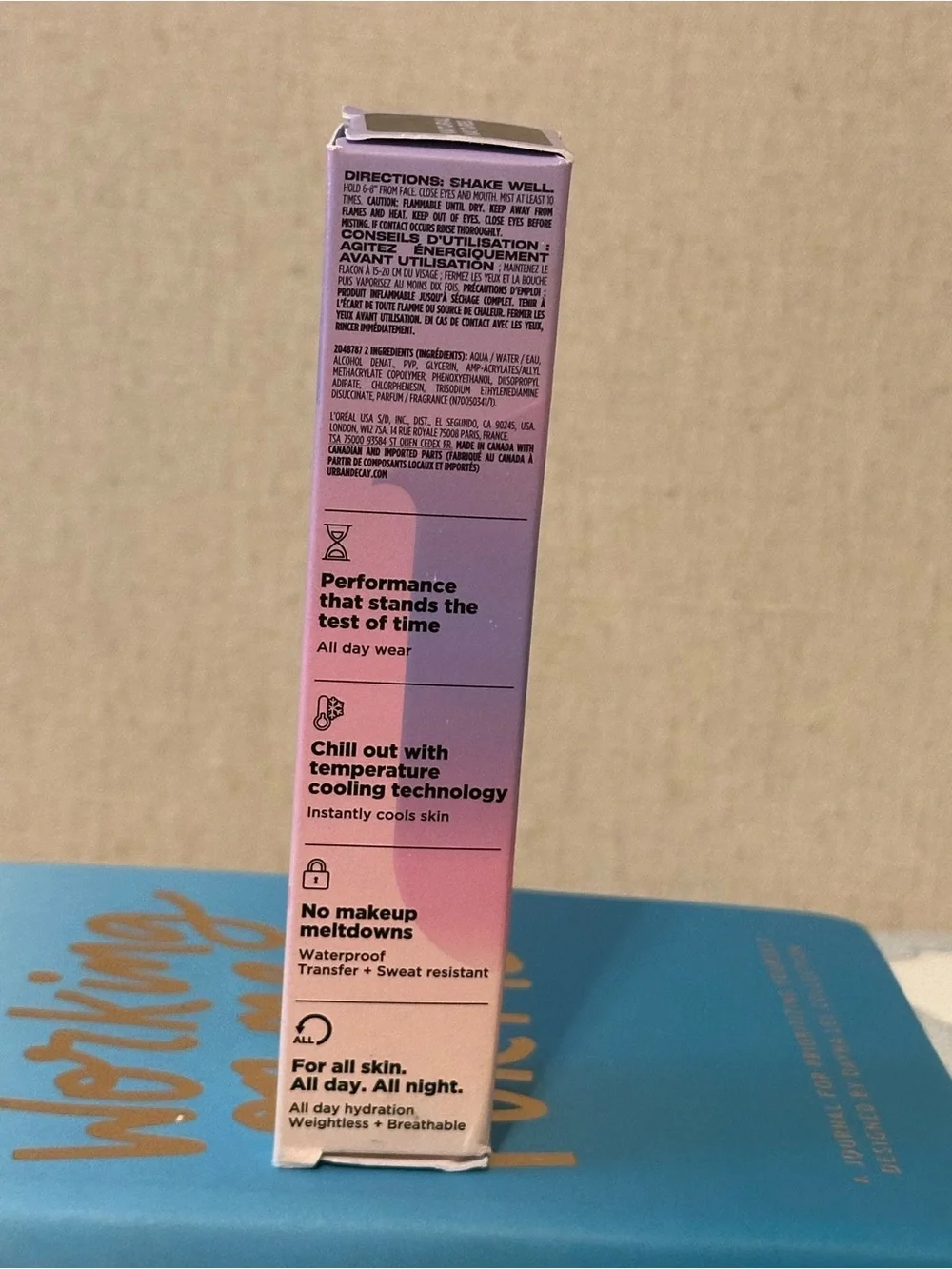 Urban Decay All Nighter Makeup Setting Spray – Lavender Pink Gradient Packaging